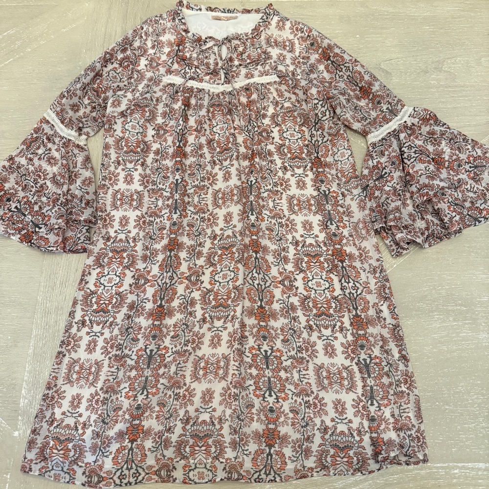 Gibson Latimer Floral Bohemian Dress with bell sleeves